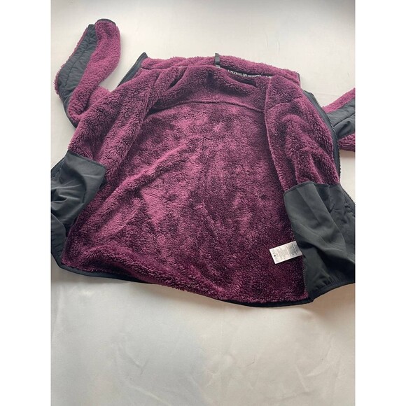 Calvin Klein Performance Womens Sherpa Jacket Medium Purple Full Zip Mock Neck - Picture 6 of 8